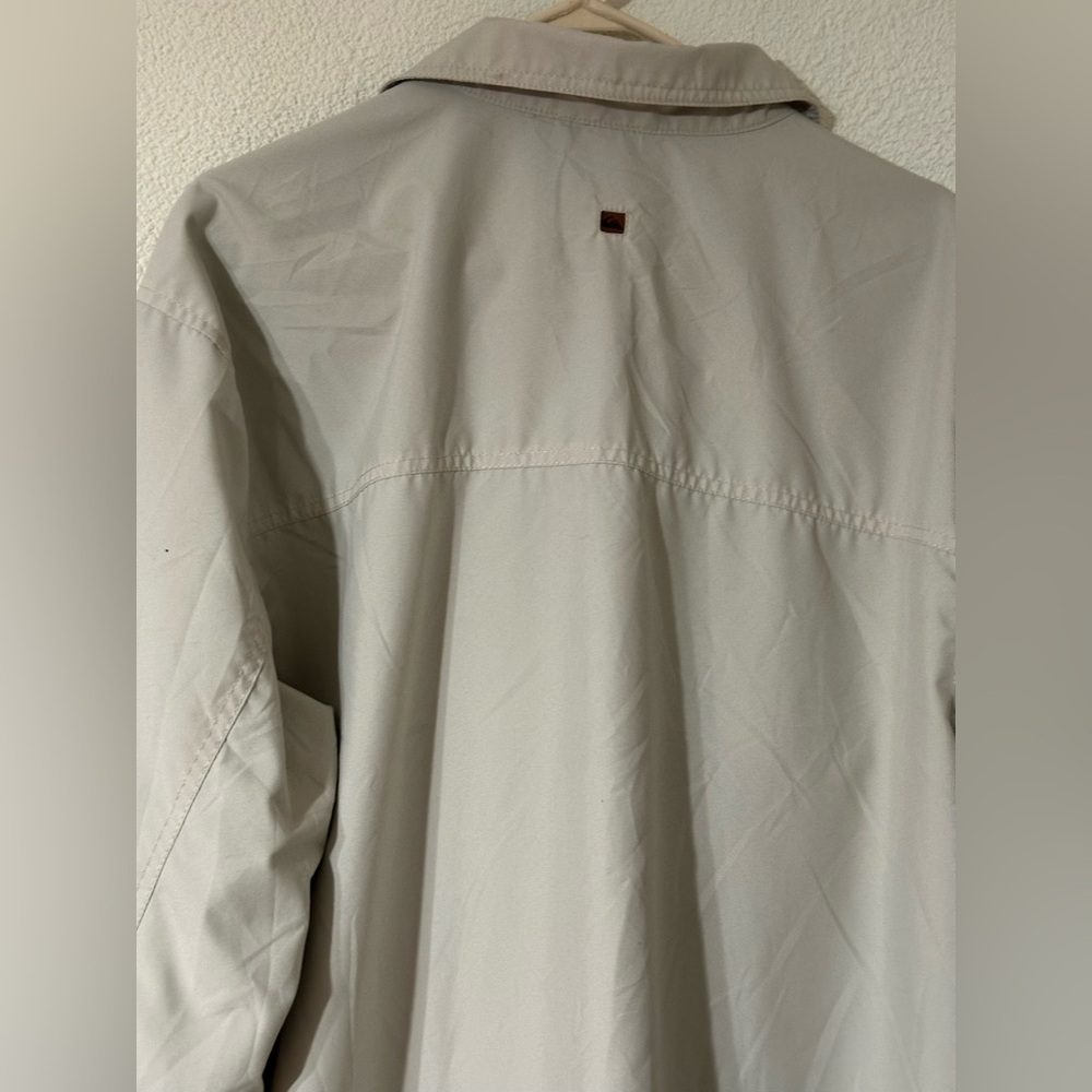 Quicksilver Bomber Jacket Men Cream Harrington Style Full Zip Fold Collar Sz XXL - Picture 4 of 8